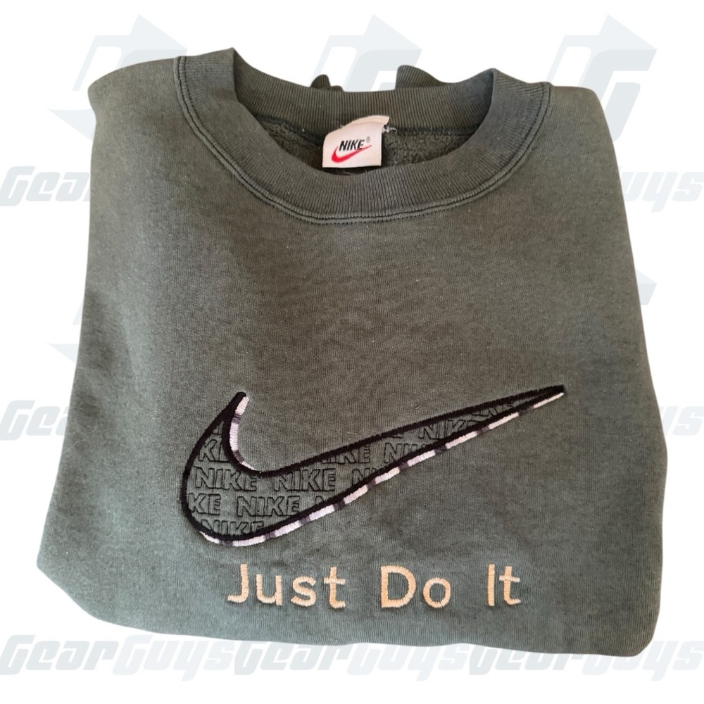 Vintage Nike Just Do It Swoosh Embroidered Crewneck Sweatshirt 90’s XL